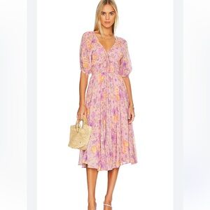 Spell Hibiscus Lane midi dress in the Musk color like new worn once dry cleaned